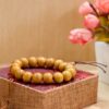Vòng Tay Nam Gỗ Bách Xanh Chất Đẹp Cao Cấp,Dây Cực Bền Đem Lại May Mắn,Tài Lộc Màu Xanh Vàng-Hạt Vòng 12mm V118