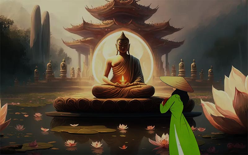 QUỲ TRƯỚC PHẬT ĐÀI